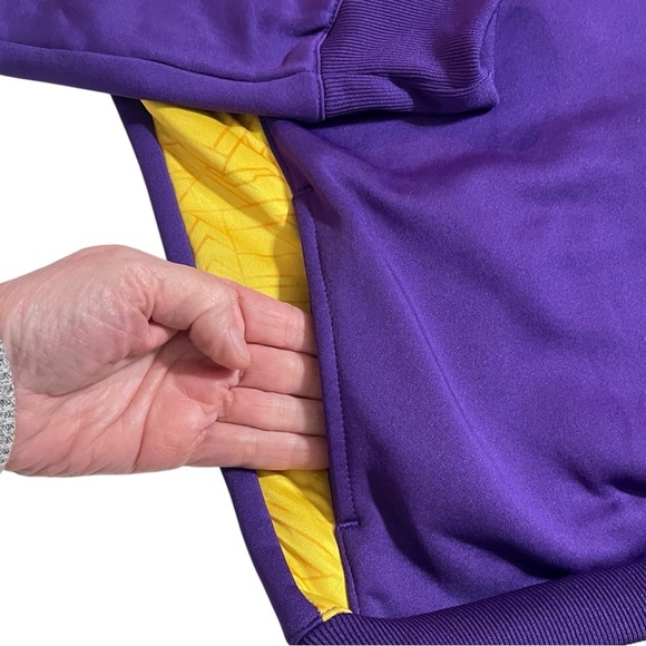 GEN 2 LSU PURPLE & YELLOW 1/4 ZIP YOUTH/WOMENS HOODIE SZ LG 14/16 - Picture 5 of 13